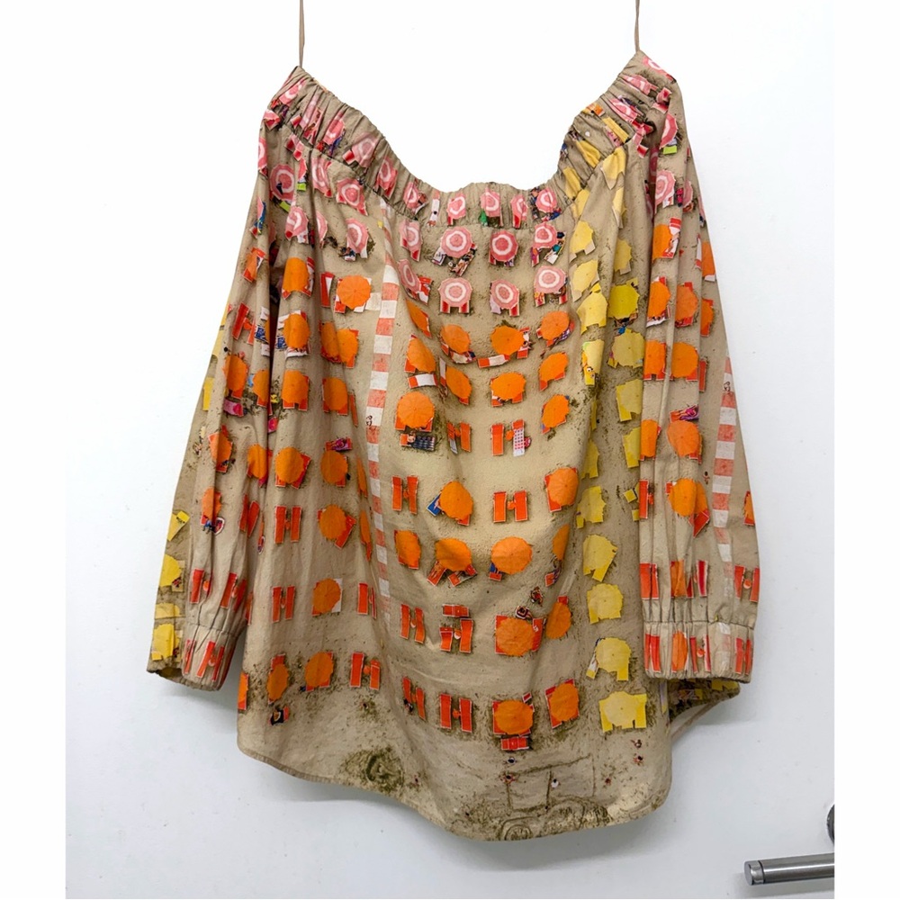 Akris Punto Riviera Umbrella Beach Print Top Off the Shoulder Parasol Sand 8 - Picture 11 of 13
